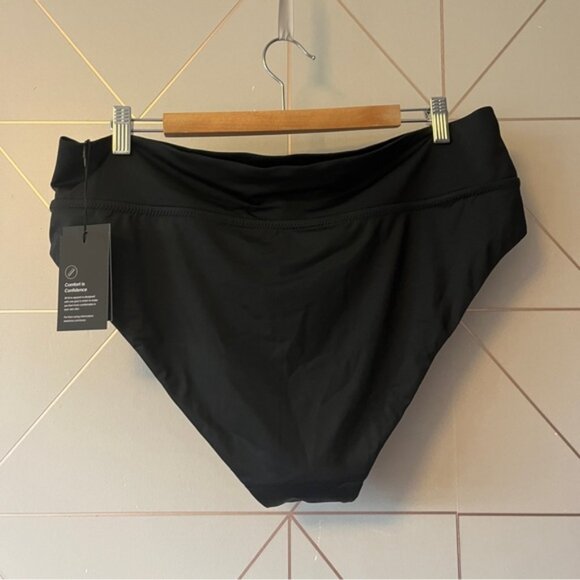 NWT Knix Bikini Deep V Bikini Top & High Cut High Rise Bikini Swim Bottom Black - Picture 9 of 12